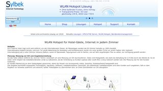 
                            2. WLAN Hotspot für Hotel-Gäste, Internet in jedem Zimmer - sylbek.de
