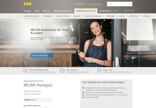 
                            3. WLAN Hotspot für Unternehmen | EWE