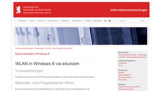 
                            8. WLAN in Windows 8 via eduroam - Informationstechnologie - HWR ...