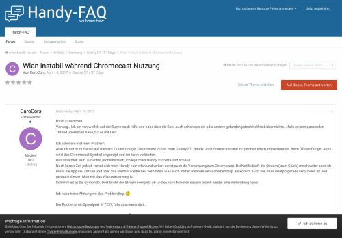 
                            3. Wlan instabil während Chromecast Nutzung - Galaxy S7 / S7 Edge ...