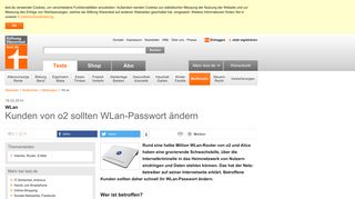 
                            12. WLan - Kunden von o2 sollten WLan-Passwort ändern - Stiftung ...
