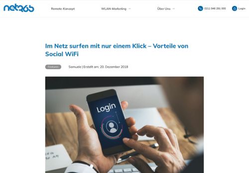 
                            4. WLAN mit unkompliziertem Login | Vorteile von Social WiFi - net365