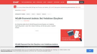 
                            6. WLAN-Passwort ändern: Bei Vodafone (Easybox) - CHIP