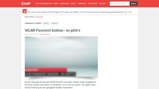 
                            5. WLAN-Passwort ändern - so geht's - CHIP