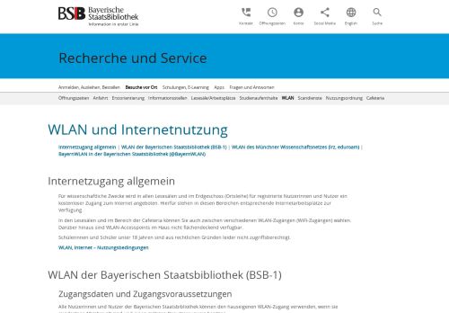 
                            5. WLAN und Internetnutzung - Bayerische Staatsbibliothek