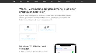 
                            1. WLAN-Verbindung auf dem iPhone, iPad oder iPod touch herstellen ...