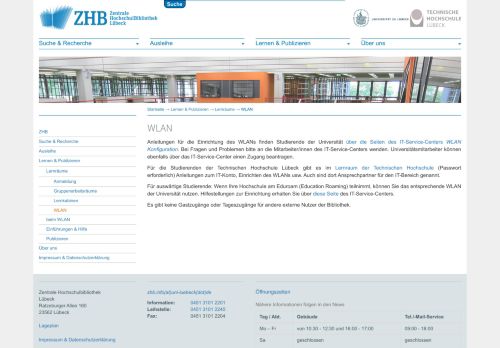 
                            8. WLAN: Zentrale Hochschulbibliothek Lübeck