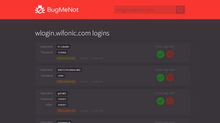 
                            5. wlogin.wifonic.com passwords - BugMeNot
