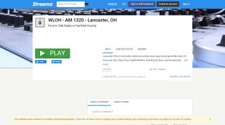 
                            13. WLOH - AM 1320 - Lancaster, OH - Listen Online - Streema