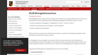 
                            7. WLSB-Übungsleiterzuschuss: Württembergischer Tennis-Bund ...