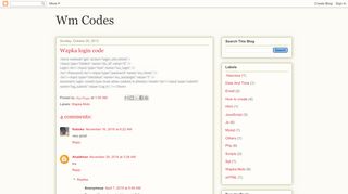 
                            3. Wm Codes: Wapka login code