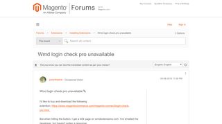 
                            11. Wmd login check pro unavailable - Magento Forums