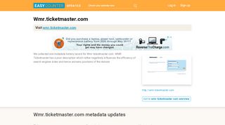 
                            8. WMR Ticketmaster (Wmr.ticketmaster.com) - WMR Login Page