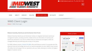 
                            8. WMS Client Login – Midwest Assembly, Warehouse and Distribution