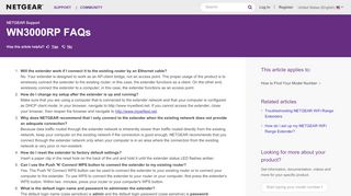 
                            2. WN3000RP FAQs | Answer | NETGEAR Support - Netgear KB