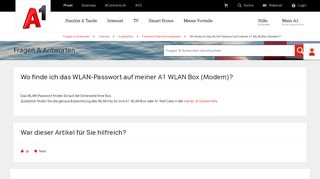 
                            4. Wo finde ich das WLAN-Passwort auf meiner A1 WLAN Box ... - A1.net