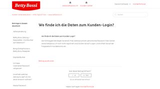 
                            1. Wo finde ich die Daten zum Kunden-Login? - Kunden-Center Betty Bossi