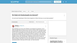 
                            8. Wo finde ich Studentenjobs im Internet? (Job, Student) - Gutefrage