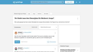 
                            4. Wo findet man den Dienstplan für Bäckerei Junge? (Login ...