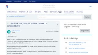 
                            7. Wo im Router unter der Adresse 192.168.1.1 sehe ic... - Swisscom ...
