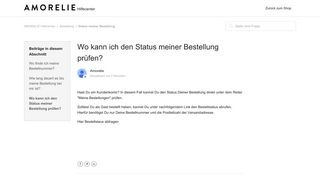 
                            4. Wo kann ich den Status meiner Bestellung prüfen? – AMORELIE ...