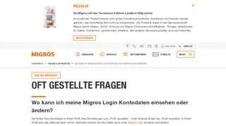 
                            8. Wo kann ich meine Migros Login Kontodaten einsehen oder ändern ...