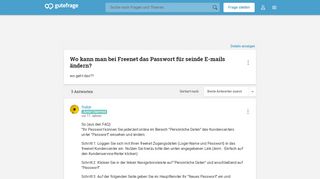 
                            8. Wo kann man bei Freenet das Passwort für seinde E-mails ändern? (E ...