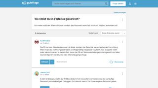 
                            7. Wo steht mein FritzBox passwort? (Computer, Internet) - Gutefrage