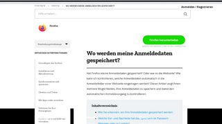 
                            2. Wo werden meine Anmeldedaten gespeichert? | Hilfe zu Firefox