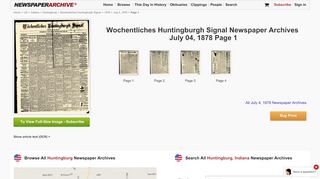
                            6. Wochentliches Huntingburgh Signal Archives, Jul 4, 1878