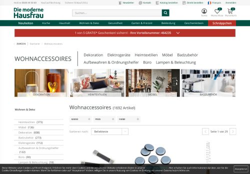 
                            2. Wohnaccessoires günstig online bestellen! | Die moderne Hausfrau