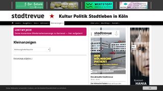 
                            12. Wohnung biete/tausche - Kleinanzeigen: stadtrevue.de