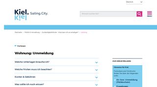 
                            7. Wohnung: Ummeldung - Landeshauptstadt Kiel