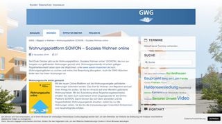 
                            2. Wohnungsplattform SOWON – Soziales Wohnen online - GWG München