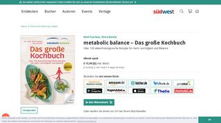 
                            11. Wolf Funfack: metabolic balance – Das große Kochbuch. Südwest ...