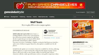 
                            8. Wolf Team | GamesIndustry.biz