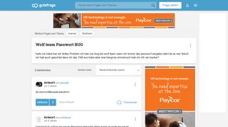 
                            10. Wolf team Passwort BUG (Internet, Wolfteam) - Gutefrage