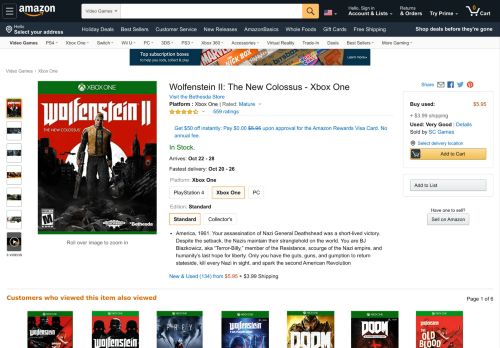 
                            11. Wolfenstein II: The New Colossus - Xbox One: Bethesda Softworks Inc ...