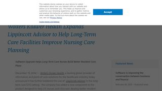 
                            11. Wolters Kluwer Health Expands Lippincott Advisor to Help Long ...