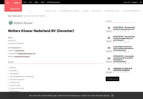 
                            11. Wolters Kluwer Nederland BV (Deventer) - de Mediafederatie