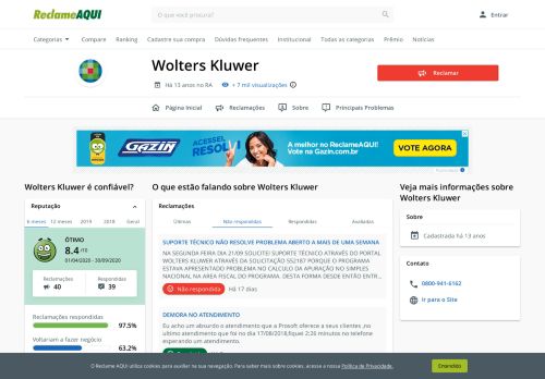 
                            11. Wolters Kluwer - Reclame Aqui
