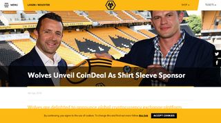 
                            11. Wolves Unveil CoinDeal As Shirt Sleeve Sponsor | Wolverhampton ...
