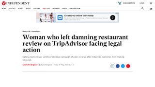 
                            8. Woman who left damning restaurant review on TripAdvisor ...