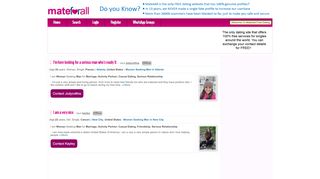 
                            3. Women Seeking Men - Free Online Dating - Mate4all.com