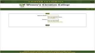 
                            1. -: WOMEN'S CHRISTIAN COLLEGE - Online Application Login :-