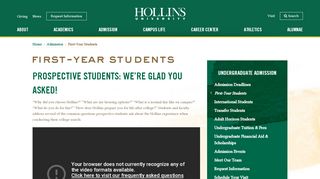 
                            12. Women's Liberal Arts College | Hollins – Undergraduate Application