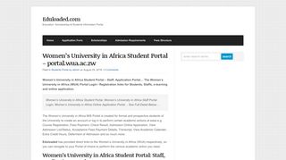 
                            8. Women's University in Africa Student Portal - portal.wua.ac.zw ...