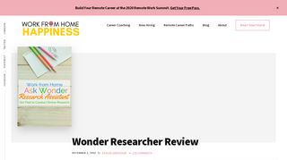 
                            7. Wonder Researcher Review - Work From Home Happiness