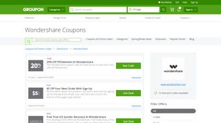 
                            11. Wondershare Coupons, Promo Codes & Deals 2019 - Groupon