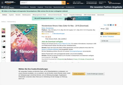 
                            11. Wondershare filmora Video Editor für Mac - 2018 [Download]: Amazon ...